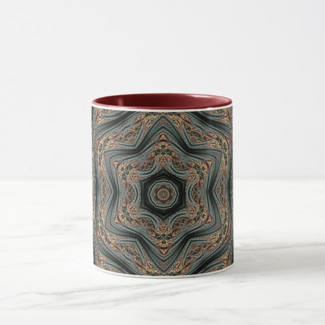 Taza Mandala Geométrica Rosette Retro Hippie Mug (Centro)