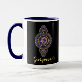 Taza Mandala ornamental Aries Whimsical Personalizada