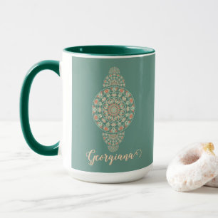 Taza Mandala ornamental personalizada de sabios y arena