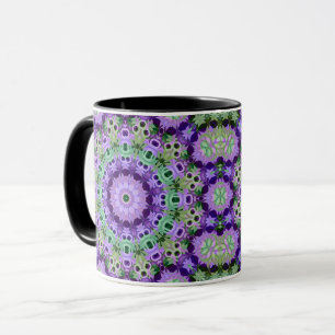 Taza Mandala patrón redondo caleidoscopio retro hi