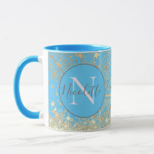 Taza Mandala personalizada con Monograma de estrellas d