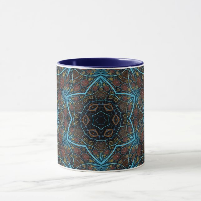 Taza Mandala Rosette Boho Patrón de Dandy estilo bohemi (Centro)