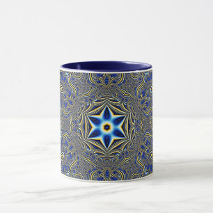 Taza Mandala Rosette Fractal Retro Hippie Mug