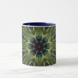 Taza Mandala Rosette Fractal Retro Hippie Mug