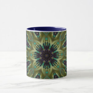 Taza Mandala Rosette Fractal Retro Hippie Mug