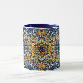 Taza Mandala Rosette Fractal Retro Hippie Mug