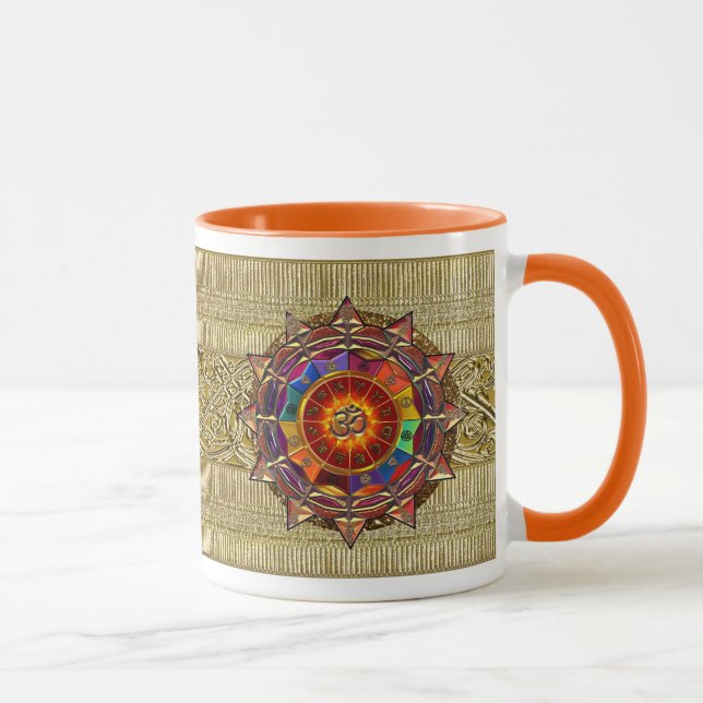 Taza Mandala simbólica de Sun del oro (Derecha)