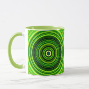 Taza Mandala verde geométrica-25436