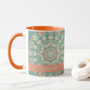 Taza Mandala y sabio retro ornato personalizado