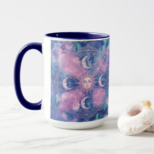 Taza Mandalas del Sol y la Luna Celestiales Nebulosa Ga