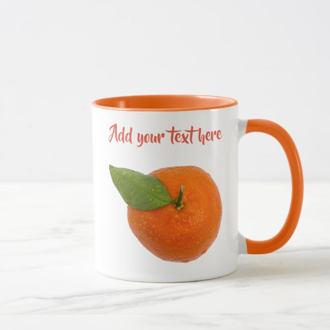 Taza Mandarina con hoja verde (Derecha)