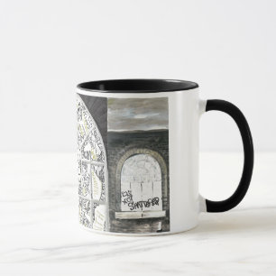 Taza manejada negra quebrada pero no rota