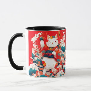 Taza Maneki-Neko, un gato suertudo japonés