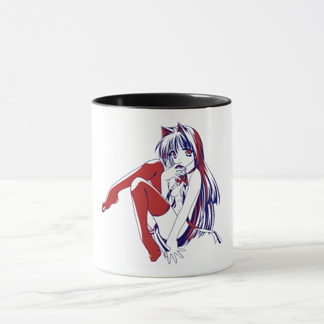 Taza Manga americana Neko Catgirl Kawaii Anime (Centro)