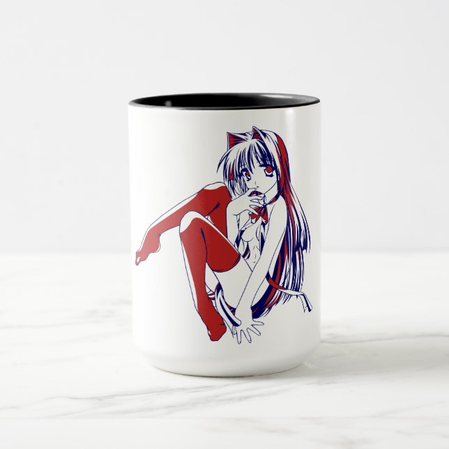 Taza Manga americana Neko Catgirl Kawaii Anime (Centro)