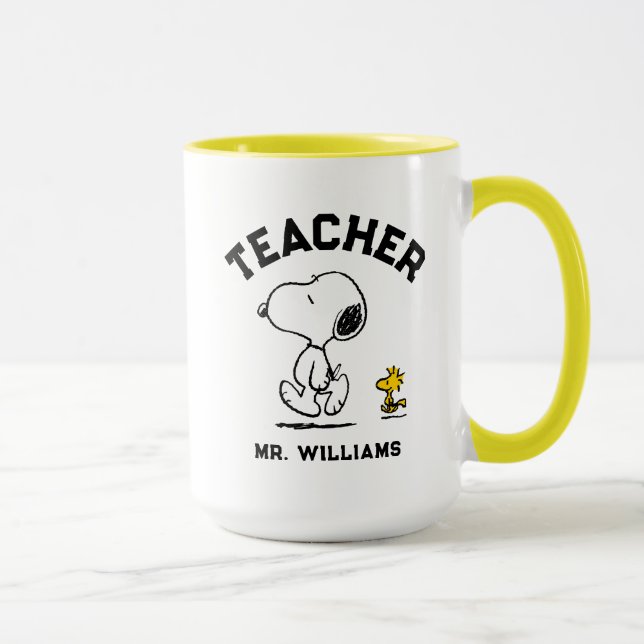 Taza Maní Este. 1950 | Profesor Snoopy & Woodstock (Derecha)