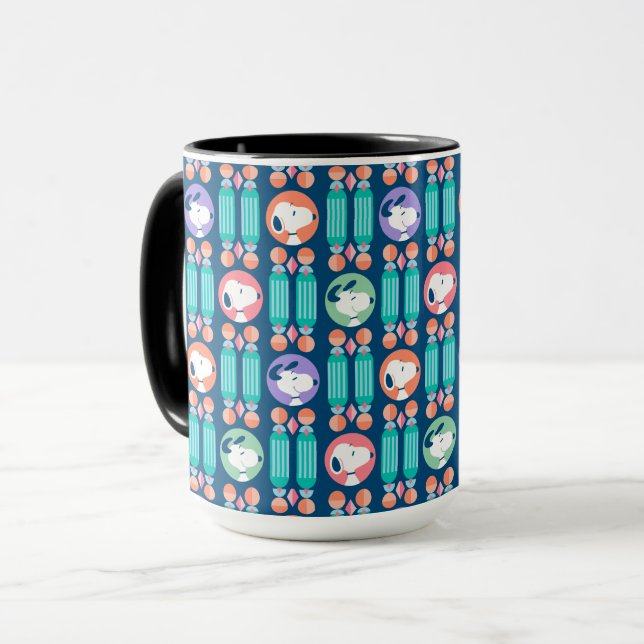 Taza Maní | Patrón de sueños de deco azul oscuro Snoopy (Anverso izquierdo)