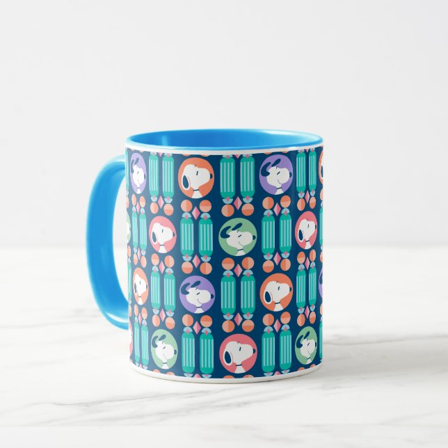 Taza Maní | Patrón de sueños de deco azul oscuro Snoopy (Anverso izquierdo)