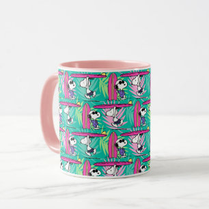 Taza Maní   Patrón Verde azulado Snoopy Surf
