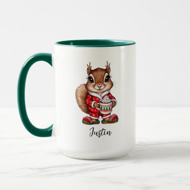Taza Manipulación de Navidades personalizados de ardill (Izquierda)