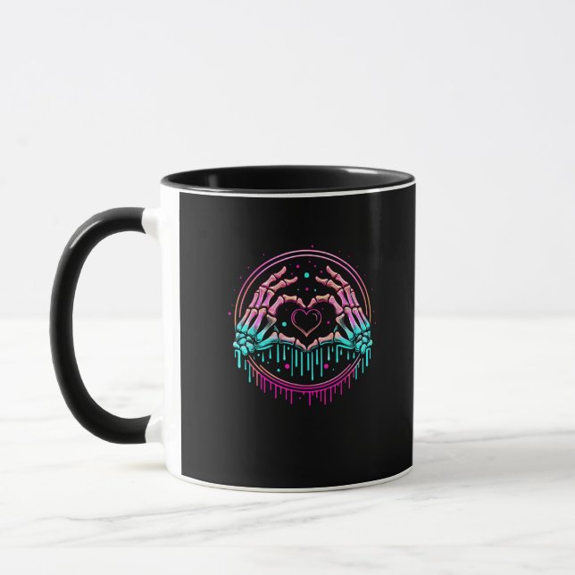 Taza Mano de esqueleto del Rótulo del corazón - Espécim (Izquierda)