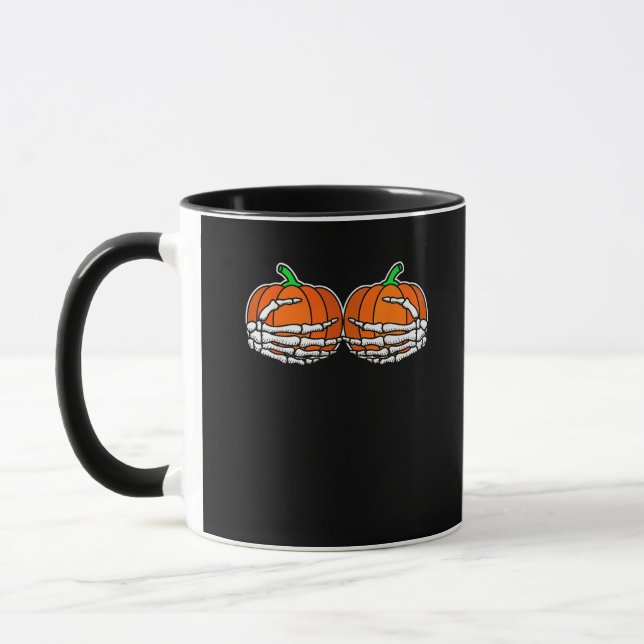Taza Mano De Esqueleto Sobre Las Mujeres De Halloween D (Izquierda)