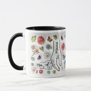 Taza Mano de madre personalizada - 1 niño