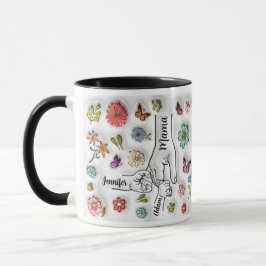 Taza Mano de madre personalizada - 2 niños