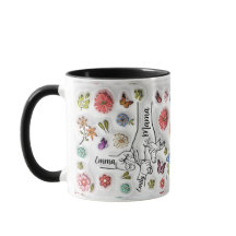 Mano de madre personalizada - 3 niños mug