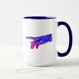Taza Mano de un Dios Ciborg (Rojo y Azul)