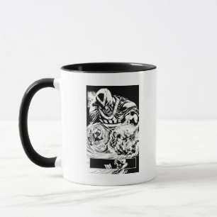 Taza Mano negra con panel de cráneo 2