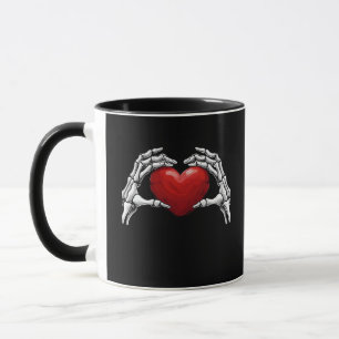 Taza Manos de esqueleto sosteniendo un clásico del dise
