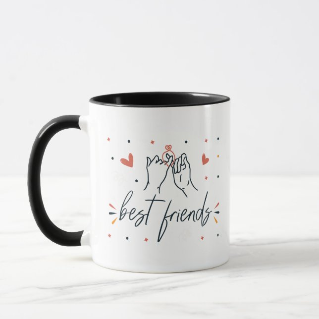 Taza Manos de los mejores amigos sujetando la mugre (Izquierda)