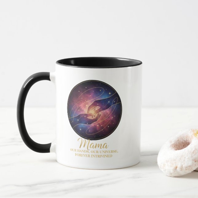 Taza Manos de Mamá Celestial Galaxia Universo (Con donut)