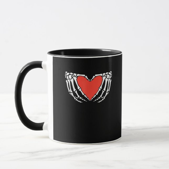 Taza Manos esqueléticas formando corazón - Hallo gótico (Izquierda)