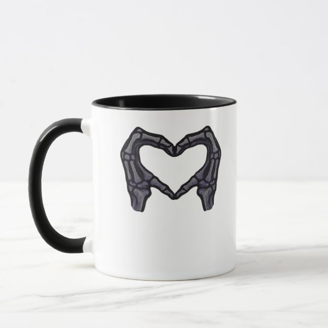 Taza Manos esqueléticas formando un corazón (Izquierda)