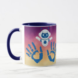Taza Manos Robot Heart en Gradiente Sunset