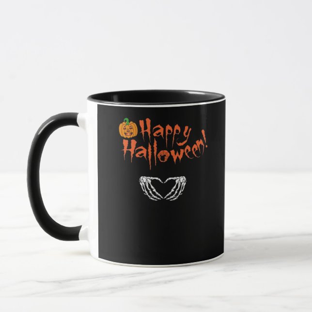 Taza Manos Skeleton espumosas. Feliz Halloween. (Izquierda)