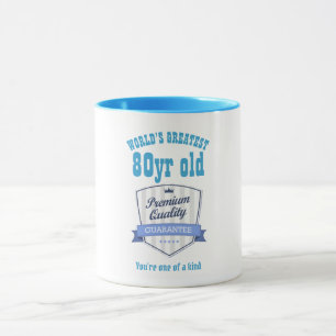 Taza Mans 80th Birthday Gift Worlds Greatest Personized