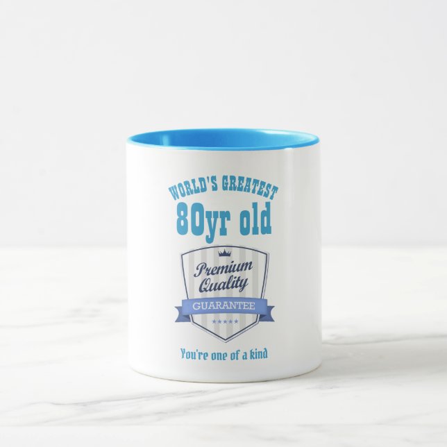 Taza Mans 80th Birthday Gift Worlds Greatest Personized (Centro)