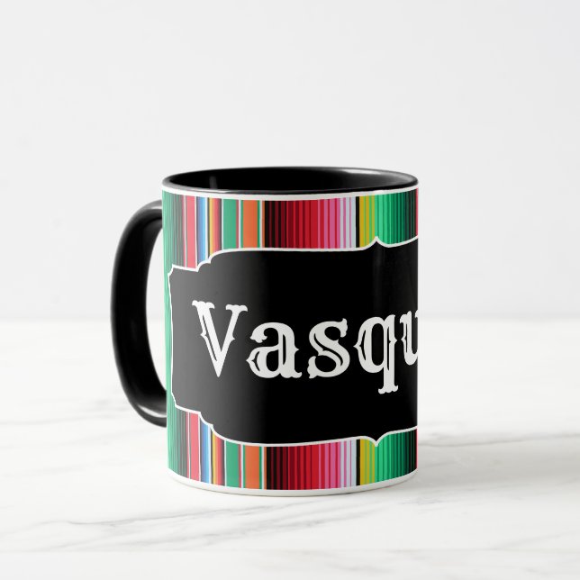 Taza Manta mexicana de Serape del español de encargo (Anverso izquierdo)