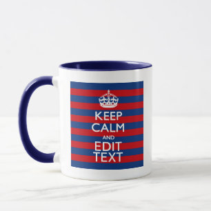Taza Mantén en paz tu texto en franjas