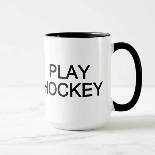 Taza Mantén la calma y juega el hockey - elige estilo,  (Derecha)