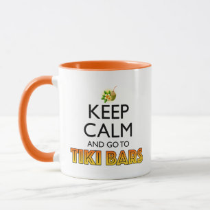 Taza Mantén la calma y ve a las barras Tiki