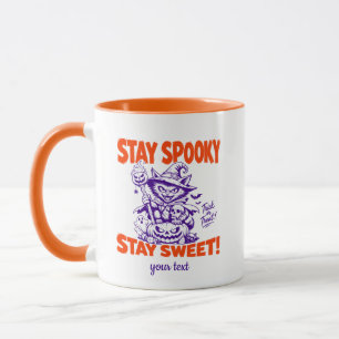 Taza Mantén lo espeluznante, mantén lo dulce Retro Bruj
