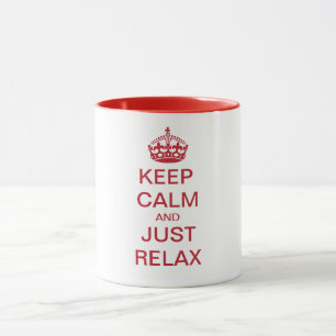 Taza MANTENER CALMA Y RELAJARSE JUSTO - texto personali