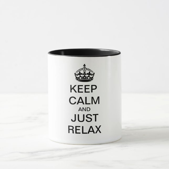 Taza MANTENER CALMA Y RELAJARSE JUSTO - texto personali (Centro)