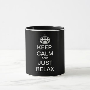 Taza MANTENER CALMA Y RELAJARSE JUSTO - texto personali