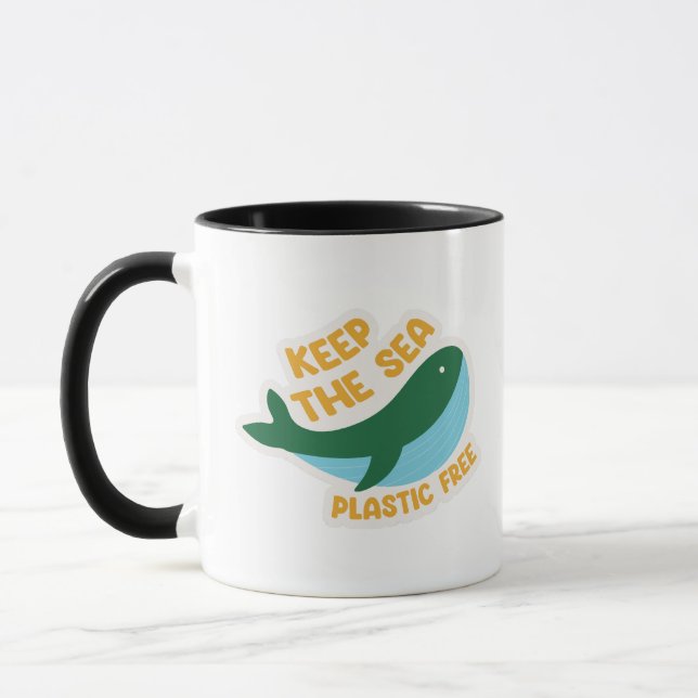 Taza Mantener el mar libre de plástico (Izquierda)