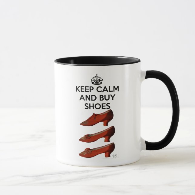 Taza Mantener la calma Comprar zapatos (Derecha)